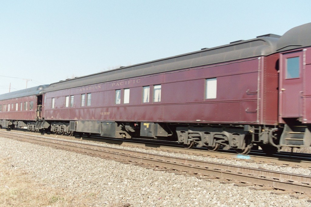 Royal Canadian Pacific "NR Crump"
The fifth car on the Royal Canadian Pacific Executive Special was a sleeper car named "NR Crump."  This is one of ten cars rolling east at track speed on the former NYC Water Level Route, as an Executive Special from Chicago to Toronto, by way of CPR trackage rights on the NS through Indiana, Ohio, and Michigan.  They are shown highballing through Dunlap, IN.  NR Crump features four twin rooms and two single rooms within.  November 22nd, 2006.
Keywords: Royal Canadian Pacific CP Rail Executive Special Business Dunlap Elkhart NR Crump sleeper