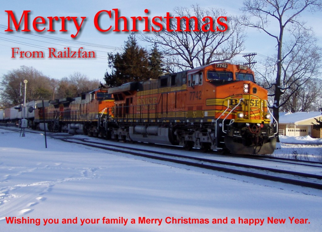 Happy Holiday's from Railzfan.
Wishing you and your family have a safe and Merry Christmas and a happy New Year. From Railzfan. 
