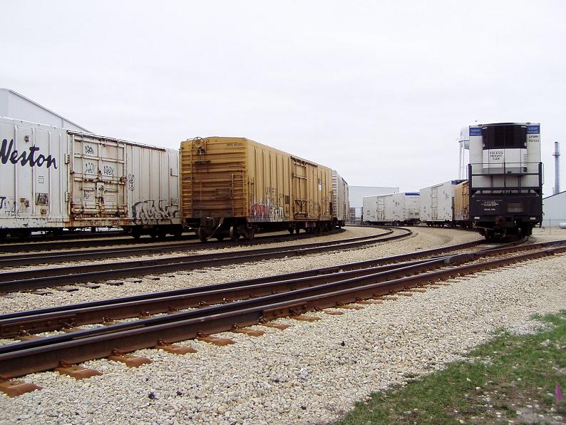 Total Logistic Control: Rochelle, IL. plant.
Reefers on the siding tracks at the TLC plant in Rochelle, IL. 
