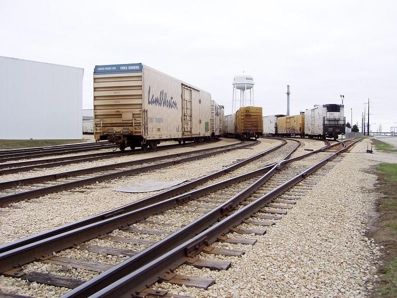Total Logistic Control: Rochelle, IL. plant.
Reefers on the siding tracks at the TLC plant in Rochelle, IL. 

