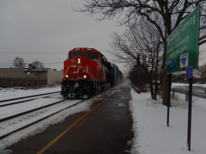 A401 west at the East Lansing Amtrak Station.
