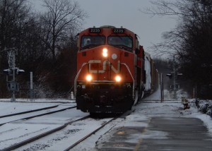 Not too far behind, A491 west crossing Trowbridge Road in East Lansing.