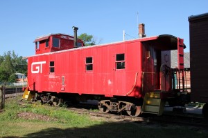 Closeup of the GTW caboose, former 75025 (ex-ATSF 1513), according to Eddie Gross' website.