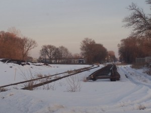 Looking southeast along the same track. The current connection needs to be shifted over, The new track should replace the old from the diamond.